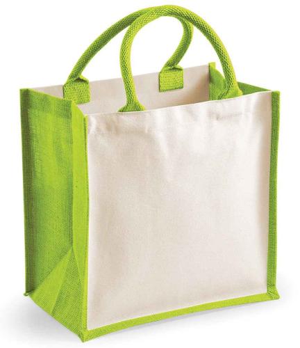 W Mill Printers Midi Jute Tote - Apple Green - ONE